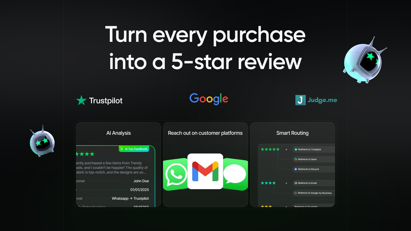 Turn every purchase into a 5-star review with Reviewz on Shopify