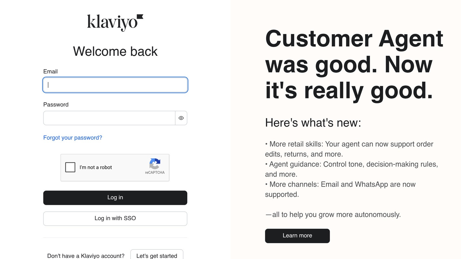 Klaviyo flows interface for review requests