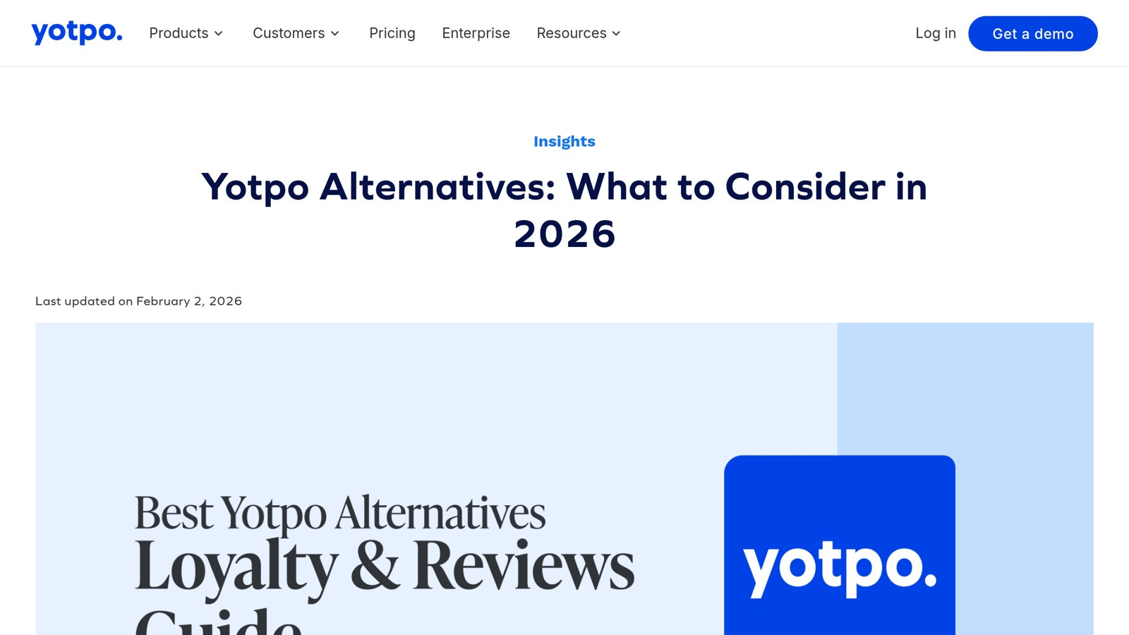 Yotpo blog article listing alternatives to its own reviews and loyalty platform for Shopify merchants